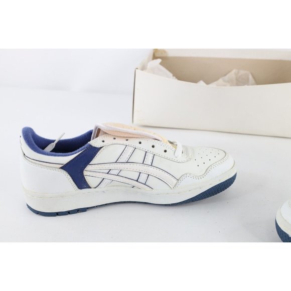 NOS Vintage 90s Asics Mens 8.5 Spell Out Outrage Lo Sneakers Shoes White Blue main image 6